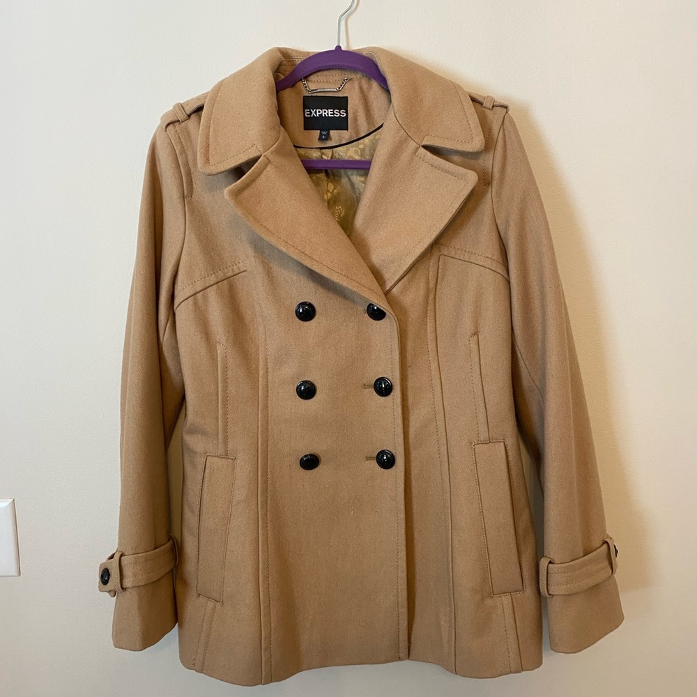 Express Pea Coat Tan Jacket